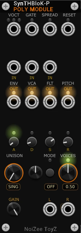 SynTHBloK-P VCV Rack module front panel
